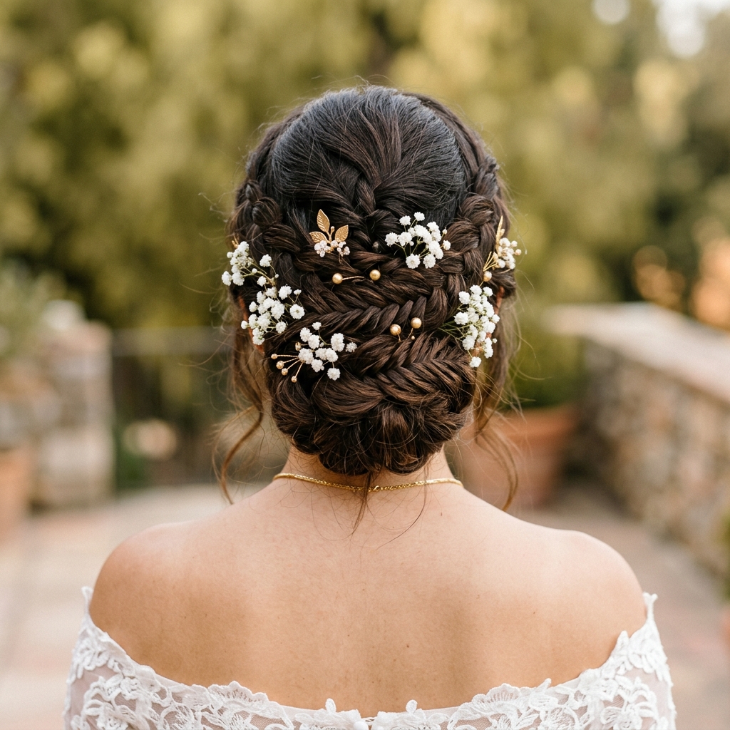 Romantic Floral Hair Updo